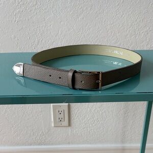 Prune Taupe Leather Women's Belt